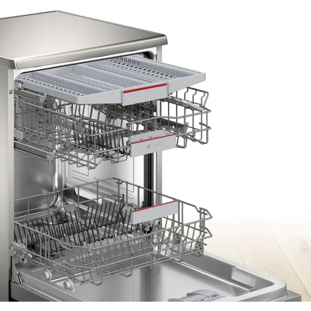 Bosch SMS4EMI06G Series 4 Wifi Connected Freestanding Full Size Dishwasher - Silver Inox with 14 Place Settings