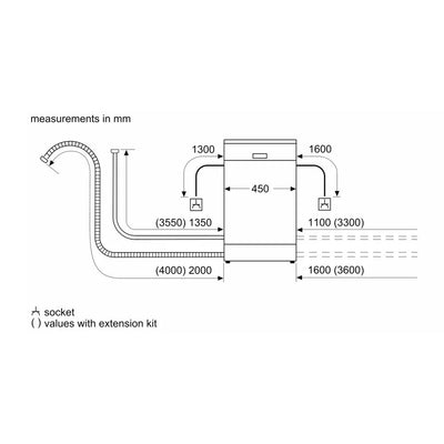 Bosch SPS4HMW49G Series 4 Slimline 45 cm Freestanding Dishwasher with 10 Place Settings White