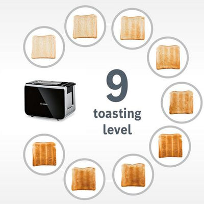 Bosch Styline TAT8613NGB 2 Slice Toaster Black Clearance