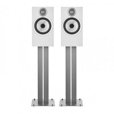 Bowers & Wilkins 606 S3 Bookshelf Speakers Oak with FS-600 S3 Silver Stands