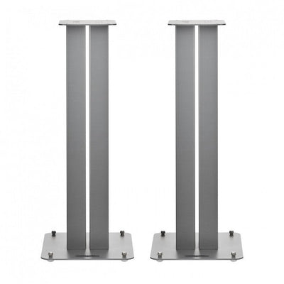Bowers & Wilkins 606 S3 Bookshelf Speakers White with FS-600 S3 Silver Stands