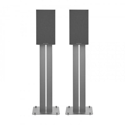 Bowers & Wilkins 607 S3 Bookshelf Speakers White with FS-600 S3 Silver Stands