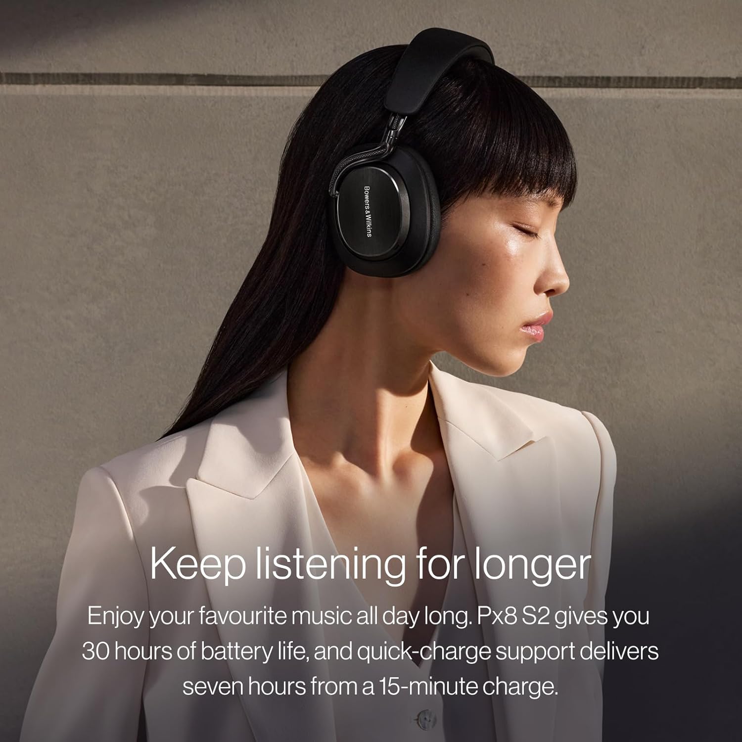 Bowers & Wilkins Px8 S2 Over Ear Noise Cancelling Wireless Headphones - Warm Stone