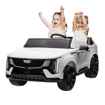 Garvee 24V 2-Seater Kids Ride On Car Licensed Cadillac Electric Toy with 2.4G Remote, Spring Suspension, Music, LED Lights, Battery Powered for Toddlers Outdoor Fun