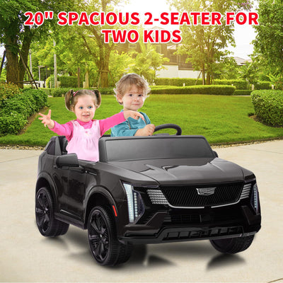 Garvee 24V 2-Seater Kids Ride On Car Licensed Cadillac Electric Toy with Remote Control, Spring Suspension, Music, LED Lights, Battery Powered for Toddlers