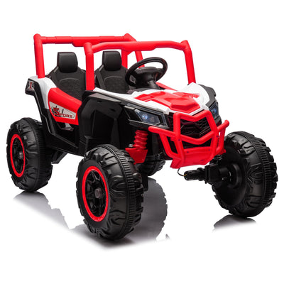 Garvee 24V Ride On Truck 2 Seater Remote Control 4-Wheeler Suspension 3 Speeds LED Lights Durable Plastic Outdoor Fun