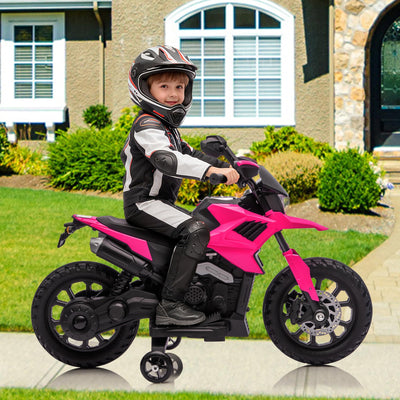 Garvee 6V Kids Electric Motorcycle with Training Wheels, Adjustable Speed 2-5 MPH, Durable Battery-Powered Ride-On Bike, Headlight & Music, Safe for Toddlers Outdoor Play