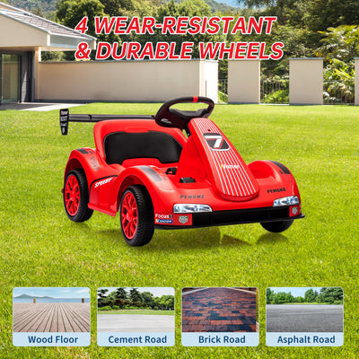 Garvee Kids Electric Go Kart 6V Ride On Car with Parent Remote Control, LED Dashboard, Drift Function, Reinforced Steel Frame, Safety Belt, Music Player, for Toddlers Outdoor Play