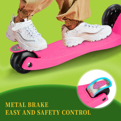 Garvee Kids 3 Wheel Kick Scooter for Boys & Girls Ages 3-10, Adjustable Handlebar, Lightweight Aluminum, Non-Slip Deck, Pink, Outdoor Play - Pink