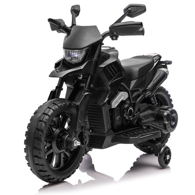 Garvee 6V Kids Electric Motorcycle with Training Wheels, Adjustable Speed 2-5 MPH, Durable Battery-Powered Ride-On Bike, Headlight & Music, Safe for Toddlers Outdoor Play