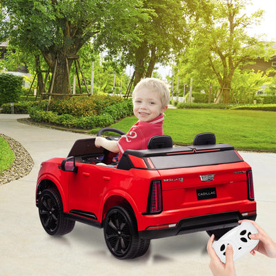 Garvee 2 Seater Ride On Car Kids 24V Electric Cadillac Battery Powered 2.4G Remote Control Full-Wheel Suspension LED Lights Music Red Outdoor Fun