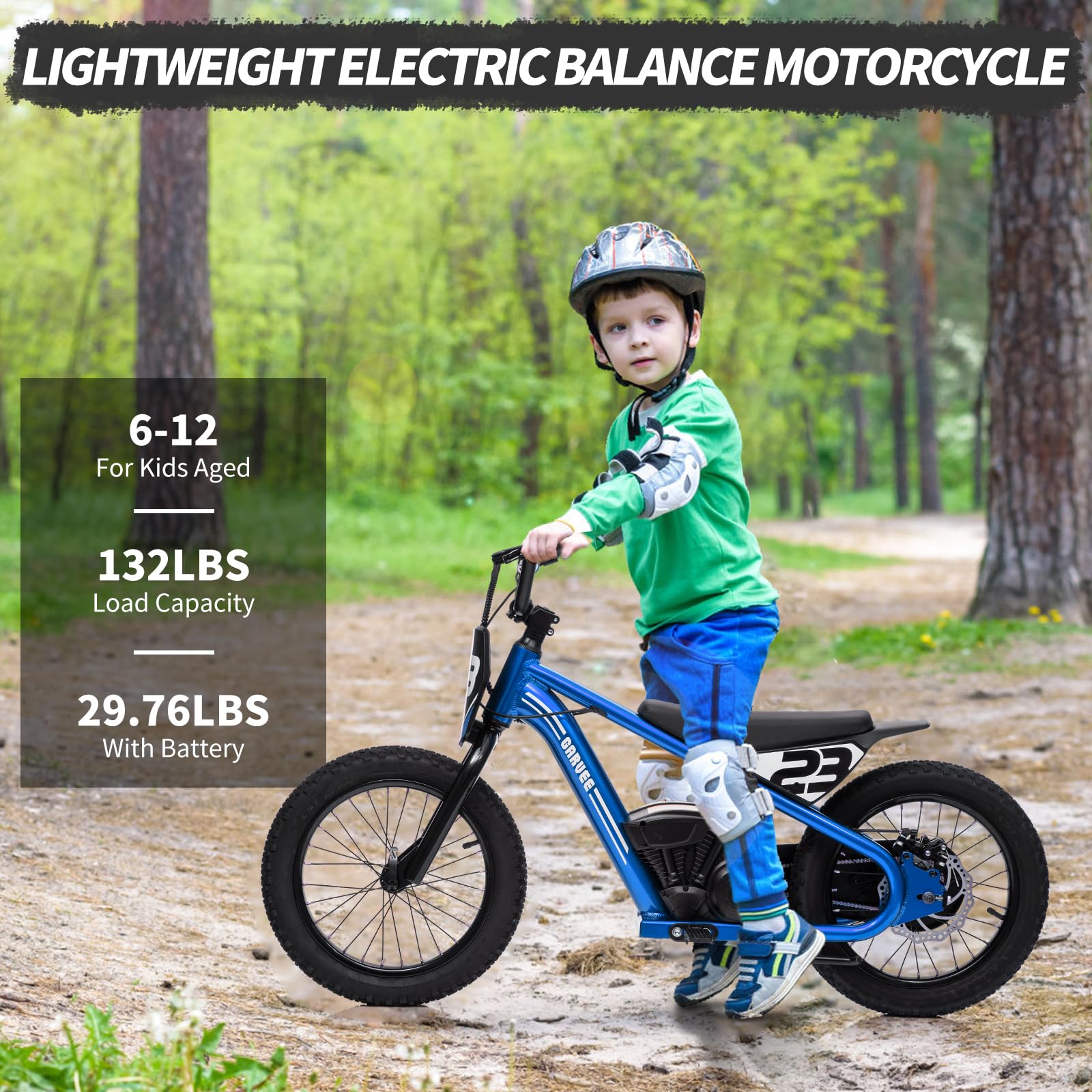 Garvee Ride - G Series: 250W Motor 3-Speed Aluminum Frame 16" Off-Road Tires Detachable Battery Outdoor Adventure