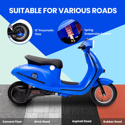 Garvee Ride - G Series: 24V 350W 14MPH Speed Rear Brake Twist Grip Throttle LED Light Blue Durable Pneumatic Tires Outdoor Riding