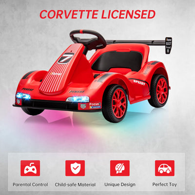 Garvee Kids Electric Go Kart 6V Ride On Car with Parent Remote Control, LED Dashboard, Drift Function, Reinforced Steel Frame, Safety Belt, Music Player, for Toddlers Outdoor Play
