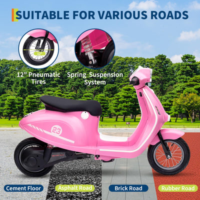 Garvee Ride - G Series: 24V 350W 14MPH Speed Rear Brake Twist Grip Throttle LED Light Blue Durable Pneumatic Tires Outdoor Riding