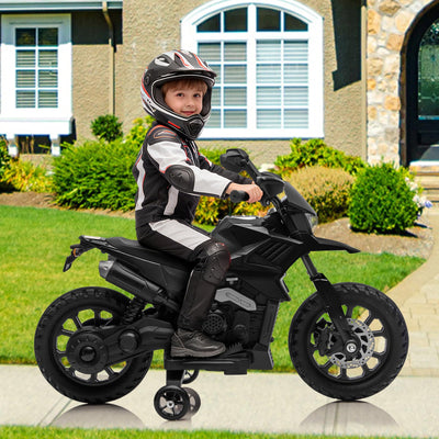 Garvee 6V Kids Electric Motorcycle with Training Wheels, Adjustable Speed 2-5 MPH, Durable Battery-Powered Ride-On Bike, Headlight & Music, Safe for Toddlers Outdoor Play