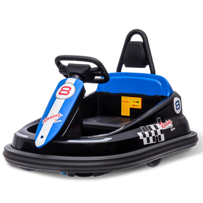 Garvee Ride - B Series: 6V Electric Ride-On with 360° Spin, 2 Speeds, Lights, Music, Horn, PP+Metal, Safety Belts, Anti-Collision Strip, Black for Kids 3-6