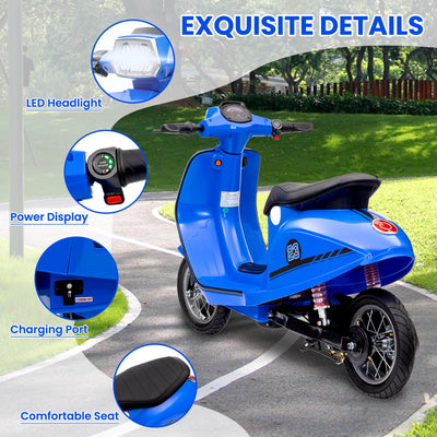 Garvee Ride - G Series: 24V 350W 14MPH Speed Rear Brake Twist Grip Throttle LED Light Blue Durable Pneumatic Tires Outdoor Riding