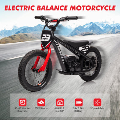 Garvee Ride - G Series: 360W Motor 16IN Tires Adjustable Speeds Detachable Battery Aluminum Frame Safety Brakes Black for Outdoor Trails
