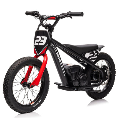 Garvee Ride - G Series: 360W Motor 16IN Tires Adjustable Speeds Detachable Battery Aluminum Frame Safety Brakes Black for Outdoor Trails