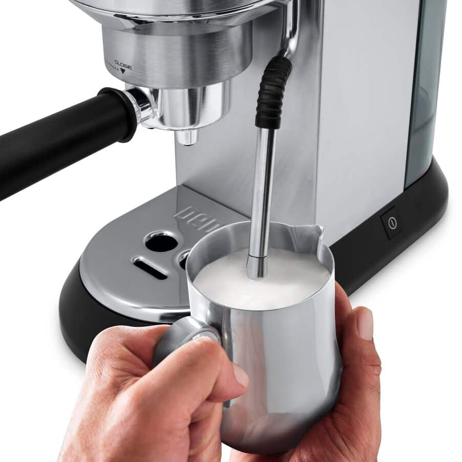 Delonghi EC885.M Dedica Arte Manual Espresso Coffee maker with Milk Frother - Silver