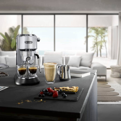 Delonghi EC885.M Dedica Arte Manual Espresso Coffee maker with Milk Frother - Silver