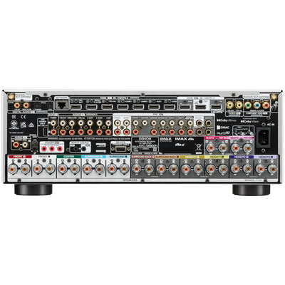 Denon AVC-X6800H 11.4ch 8K AV Amplifier with 3D Audio Dolby Atmos HEOS Built-in Silver