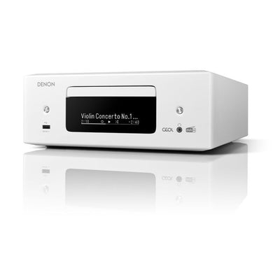 Denon CEOL RCD-N12 DAB+ Hi-Fi System White with Klipsch R-60M Bookshelf Speakers Pair HiFi Package