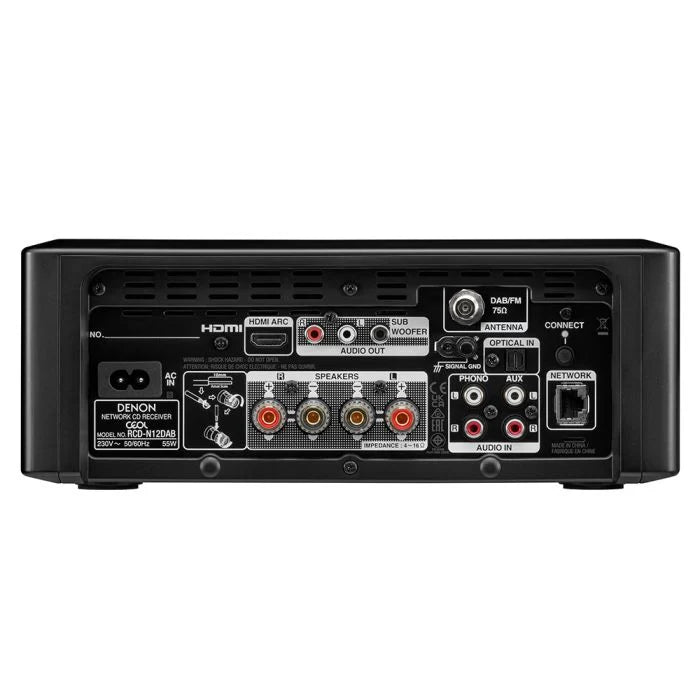Denon CEOL RCD-N12 DAB+ Hi-Fi System with Klipsch R-60M Bookshelf Speakers Pair Black HiFi Package