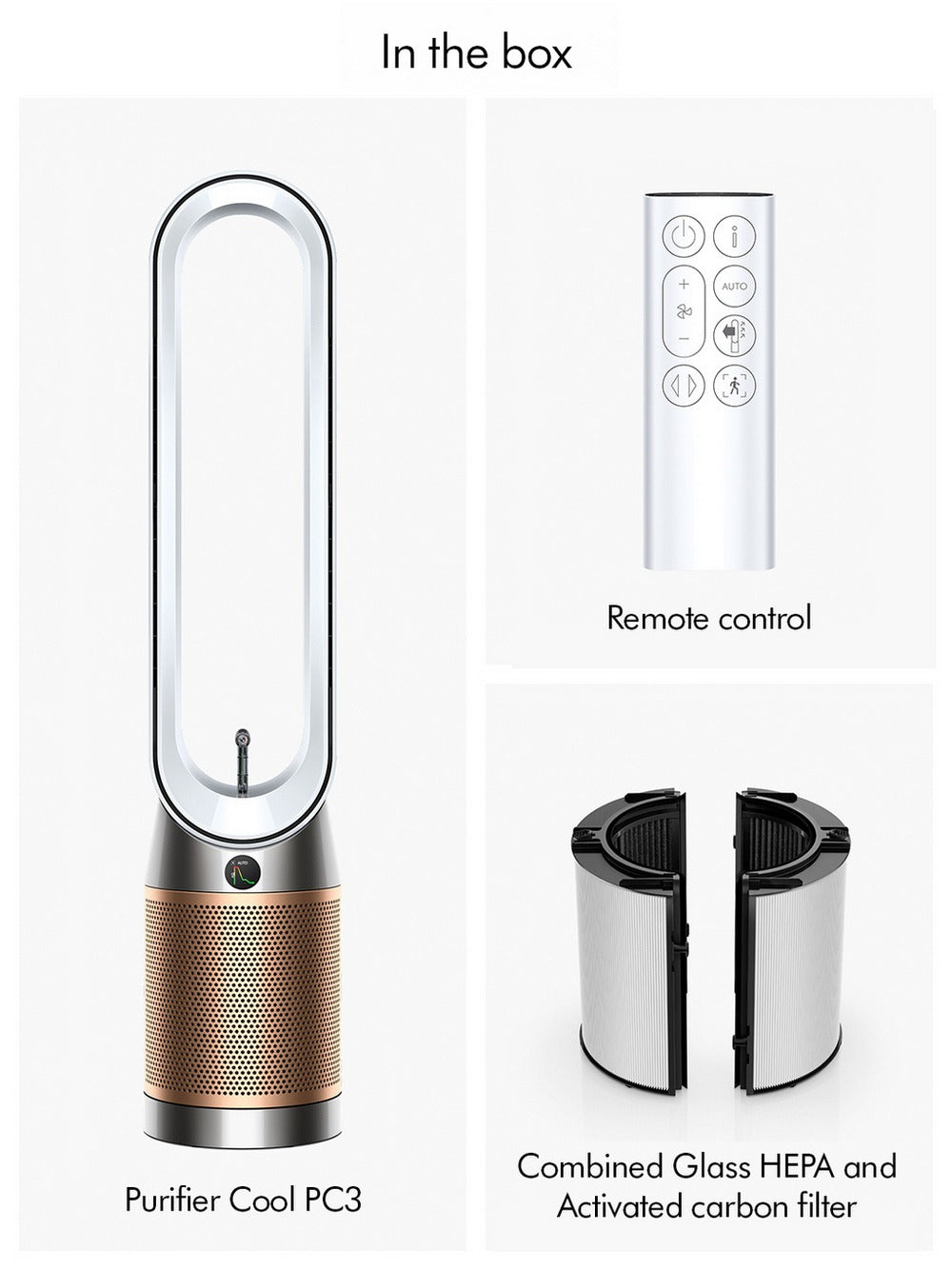 Dyson Find+Follow Purifier Cool PC3 Purifying Fan (TP14) - White/Gold