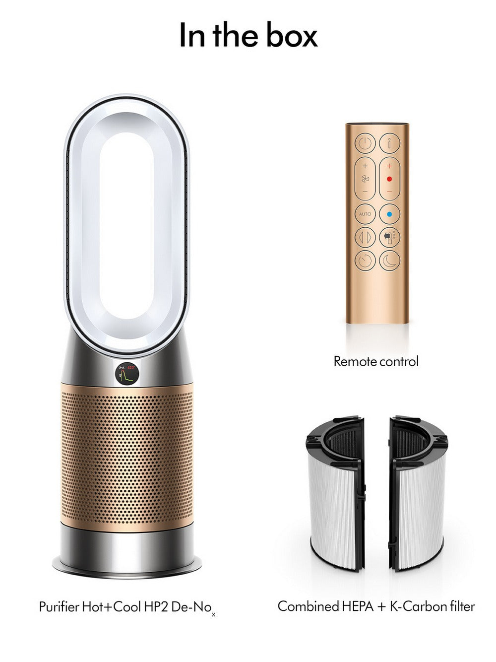 Dyson Purifier Hot+Cool HP2 De-NOx Purifying Fan Heater (HP12) - White/Gold