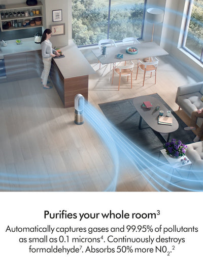 Dyson Purifier Hot+Cool HP2 De-NOx Purifying Fan Heater (HP12) - White/Gold