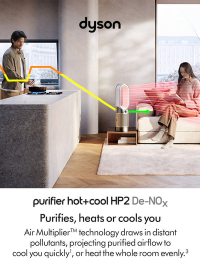 Dyson Purifier Hot+Cool HP2 De-NOx Purifying Fan Heater (HP12) - White/Gold