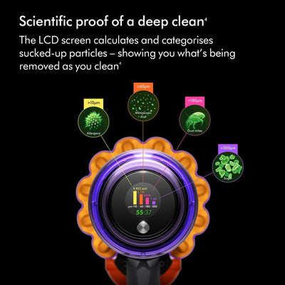 Dyson V12 Detect Slim Absolute Cordless Vacuum Cleaner with Furniture Cleaning Kit - Yellow Nickel