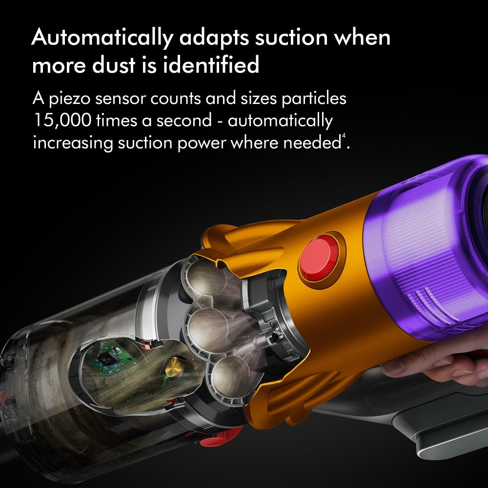 Dyson V12 Detect Slim Absolute Cordless Vacuum Cleaner with Furniture Cleaning Kit - Yellow Nickel