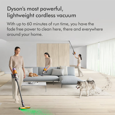 Dyson V12 Detect Slim Absolute Cordless Vacuum Cleaner with Furniture Cleaning Kit - Yellow Nickel