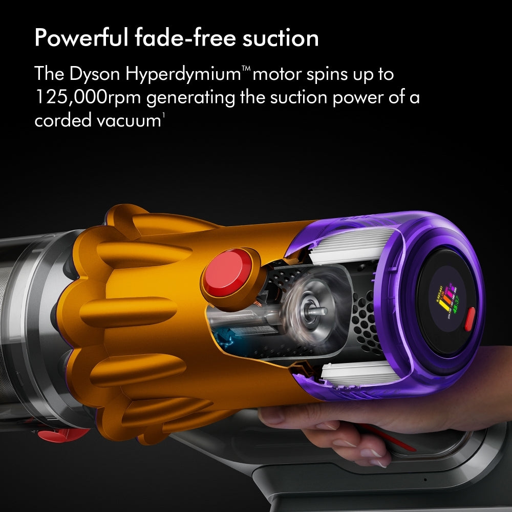 Dyson V12 Detect Slim Absolute Cordless Vacuum Cleaner with Furniture Cleaning Kit - Yellow Nickel