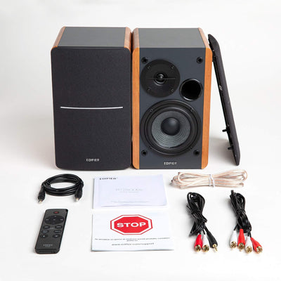 Edifier R1280DBS Active 2.0 BT Bookshelf Speakers Pair with Sub Out - Maple