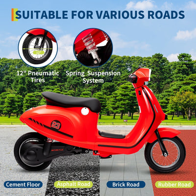 Garvee Ride - G Series: 24V 350W 14MPH Speed Rear Brake Twist Grip Throttle LED Light Blue Durable Pneumatic Tires Outdoor Riding