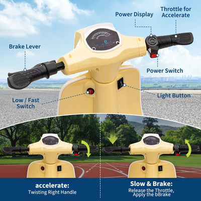 Garvee Ride - G Series: 24V 350W 14MPH Speed Rear Brake Twist Grip Throttle LED Light Blue Durable Pneumatic Tires Outdoor Riding