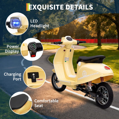 Garvee Ride - G Series: 24V 350W 14MPH Speed Rear Brake Twist Grip Throttle LED Light Blue Durable Pneumatic Tires Outdoor Riding