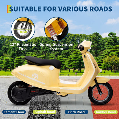 Garvee Ride - G Series: 24V 350W 14MPH Speed Rear Brake Twist Grip Throttle LED Light Blue Durable Pneumatic Tires Outdoor Riding
