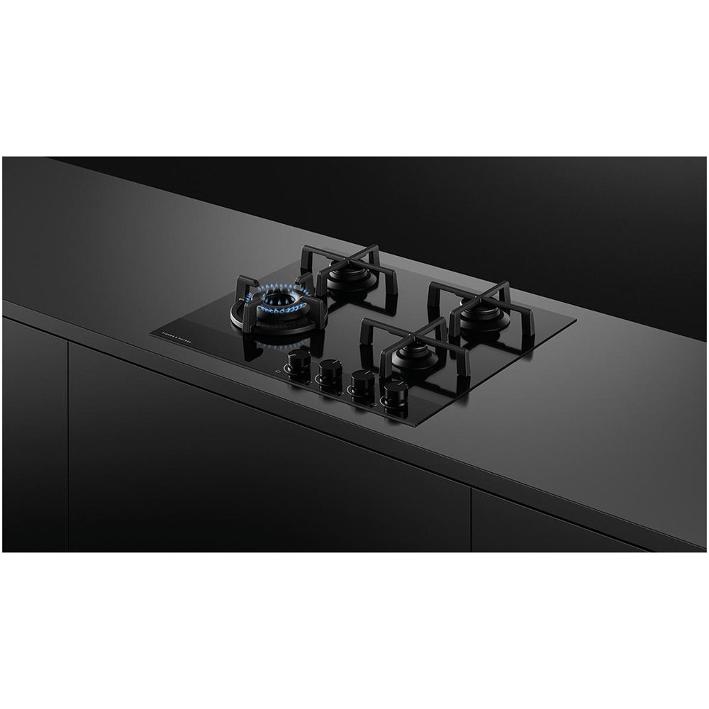Fisher and Paykel CG604DLPGB4 Series 9 60cm 4 Burner Gas Hob in Black Glass