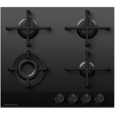 Fisher and Paykel CG604DNGGB4 Series 9 60cm 4 Burner Gas Hob Black