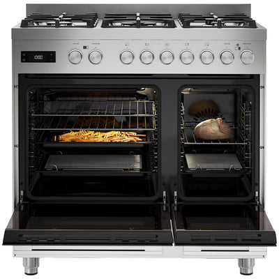 Fisher and Paykel OR90L7DBGFX2 Series 7 Contemporary Dual Fuel 5 Burner Range Cooker Stainless Steel