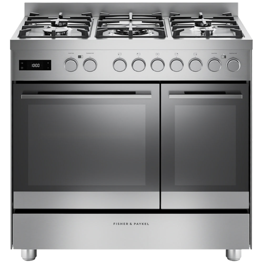 Fisher and Paykel OR90L7DBGFX2 Series 7 Contemporary Dual Fuel 5 Burner Range Cooker Stainless Steel