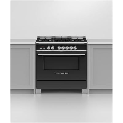 Fisher and Paykel OR90SCG4B1 Series 7 Classic Dual Fuel Range Cooker With Single Oven Black