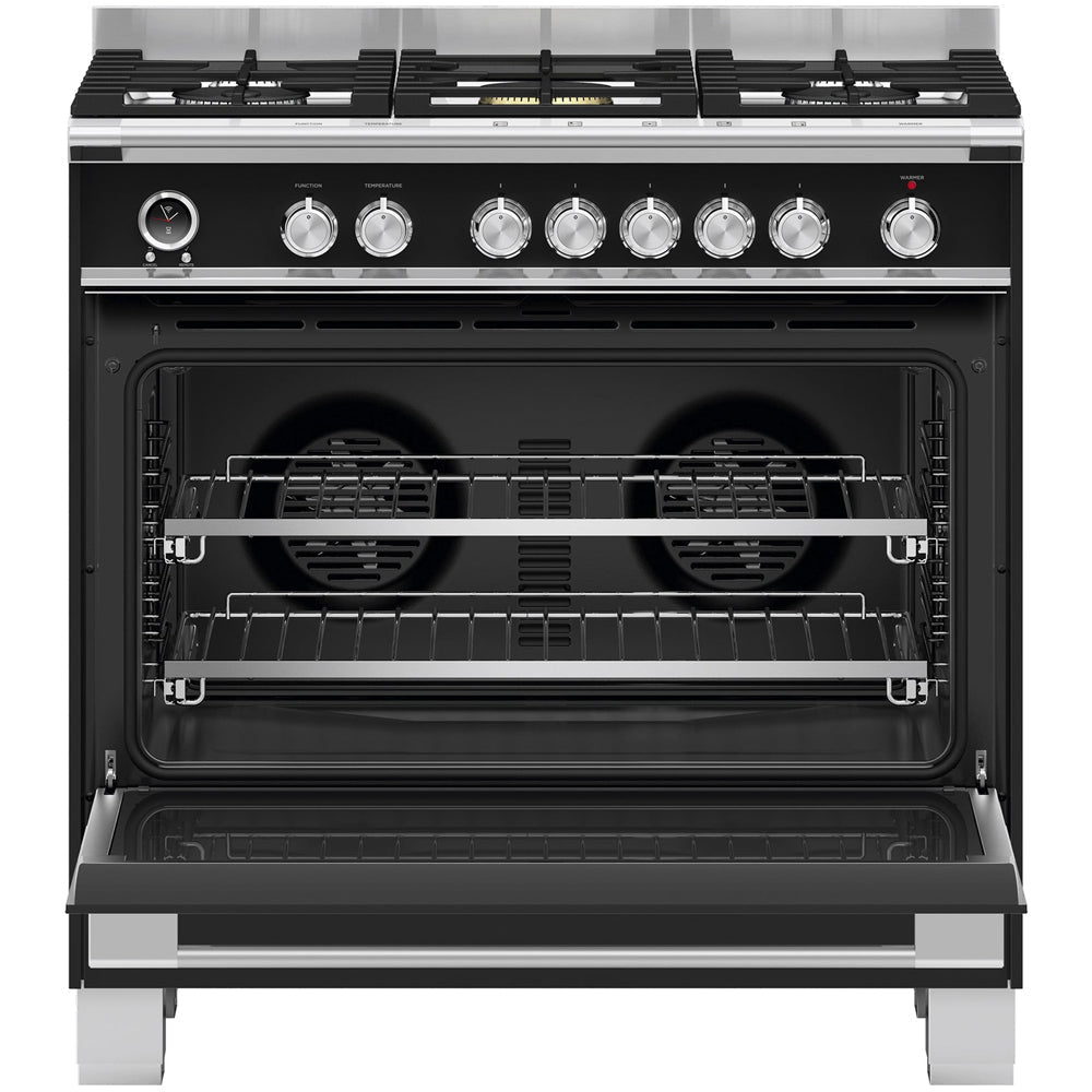 Fisher and Paykel OR90SCG6B1 Series 9 Classic Single Oven Dual Fuel Range Cooker With Pyrolytic Cleaning Black