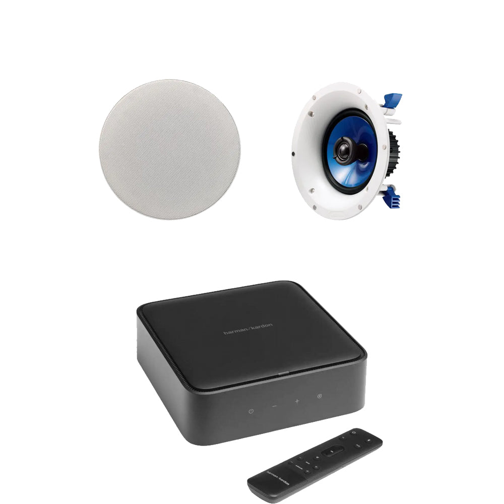 Harman Kardon Citation Amp with Yamaha NSIC600 In-Ceiling Speakers in White Pair Package