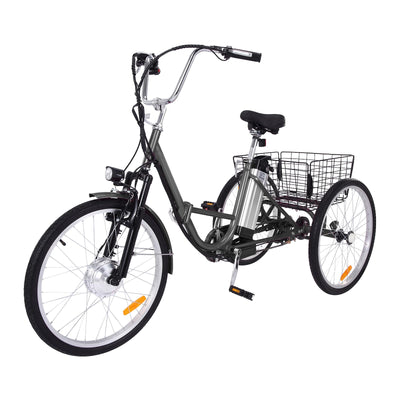 Garvee 26 Inch Adult Electric Tricycle Folding 7-Speed Electric Tricycle with Basket, 36V Detachable Battery, 250W Brushless Motor Suitable for Men and Women, Gary